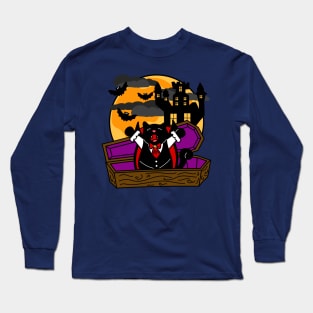 Count Cat-cula Halloween Vampire Kitty Long Sleeve T-Shirt